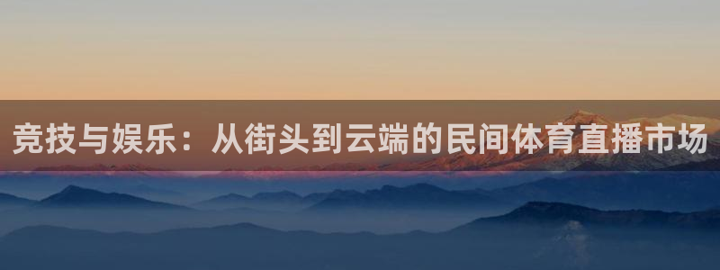 919直播平台官方网站：竞技与娱乐：从街头到云端的民间体育直播市场